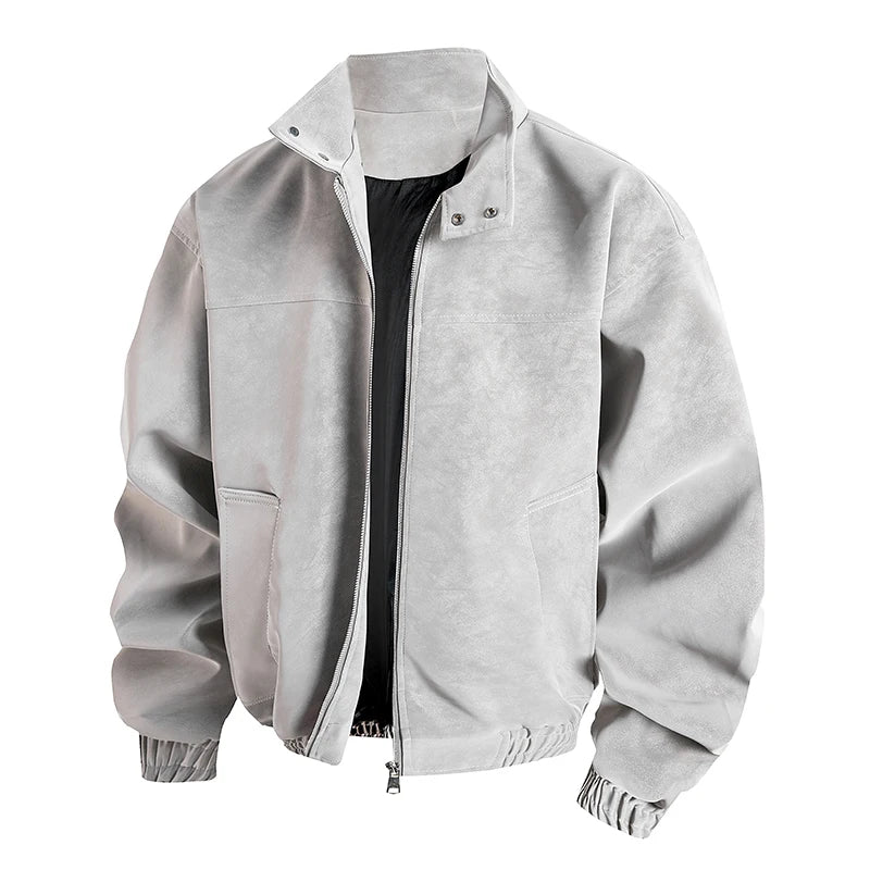 2025 Autumn and Winter New Jacket Men's Stand Up Collar Jacket Loose, Comfortable, Versatile, Handsome, High-quality Jacket Men