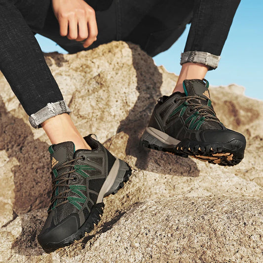 Tênis Masculino Respirável e Antiderrapante para Caminhada, Corrida, Trekking, Esportes ao Ar Livre e Montanhismo