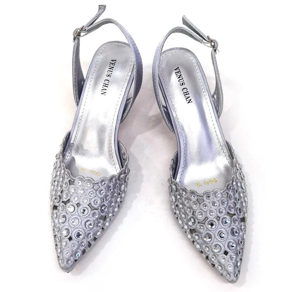 High Quality African Wedding Shoes Summer Sandals for Wedding 2025 Sexy Pumps Rhinestone Fashion Women Wedding Shoes