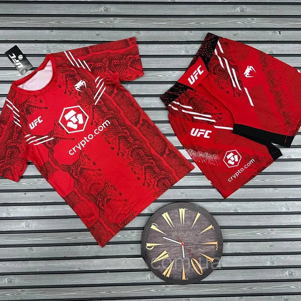 2026 New Hot Summer UFC Fighting Night Boxing Set Men Women MMA Oversized Breathable Speed Drying Training Jujutsu Sports Set