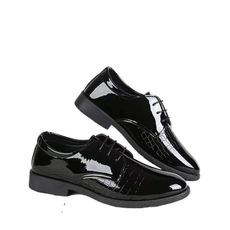 Sapatos de Couro Masculinos, Sapatos de Couro Estilo Coreano Casuais Jovens Versátil Masculino, Sapatos de Couro Formais de Negócios