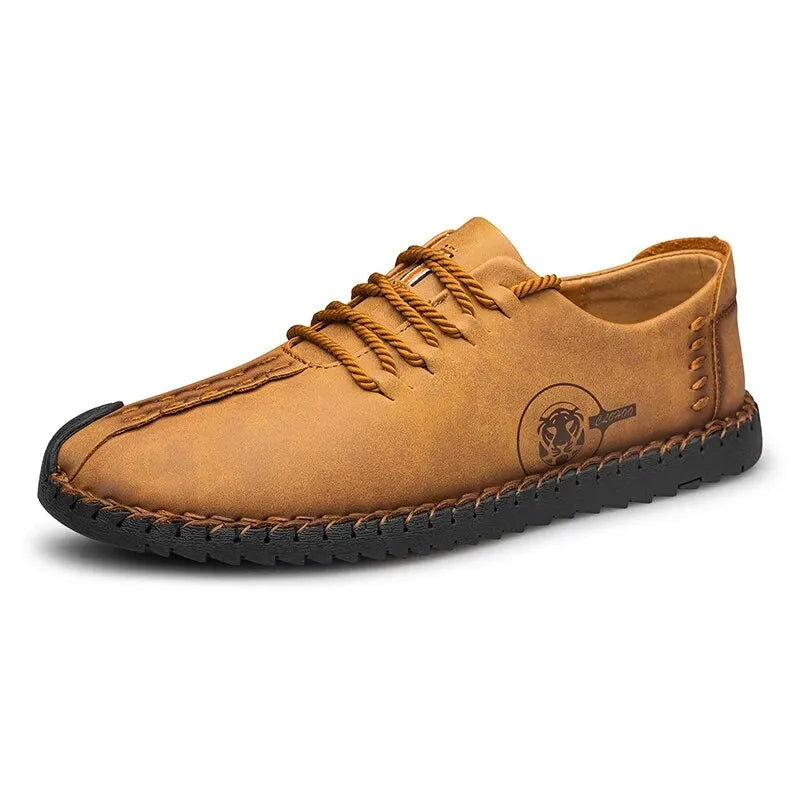 CLOHOO Wear-resistant Non-Slip Outdoor Men Shoes for Climbing Trekking Male Lightweight PU Leather Shoes Soft Lace-up Loafers