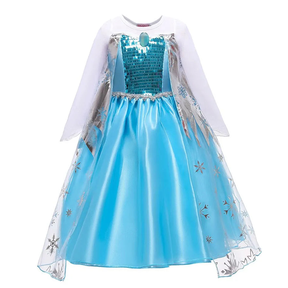 Vestido de Criança Branca de Neve Cinderela Aurora Anna Elsa Fantasia Menina Cosplay Vestido Infantil Encanto Mirabel Pequena Sereia Roupas de Halloween