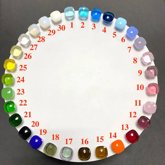 2Pcs/Set Fashion Stacked Candy Ring Women Mix Color Crystal Jewelry 30 Colors Trendy Gift for Valentine's Day