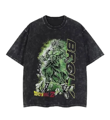 Oversized Dragon Ball Broly Anime T-shirt Man Women Vintage Washed Short Sleeve Tee Streetwear Loose Casual Top Summer Y2k 2026