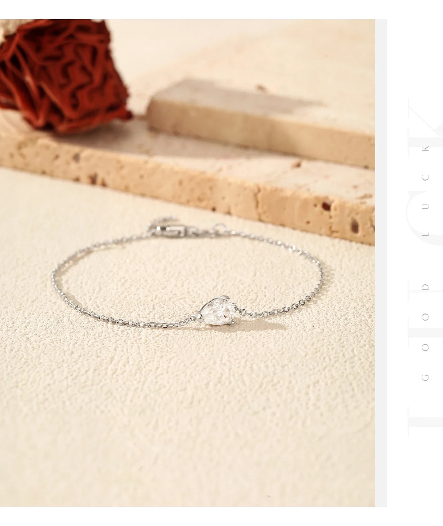 D Color Moissanite 925 Sterling Silver Luxury Lab Diamond Water Drop Link Chain Bracelet For Women Wedding Fine Jewelry