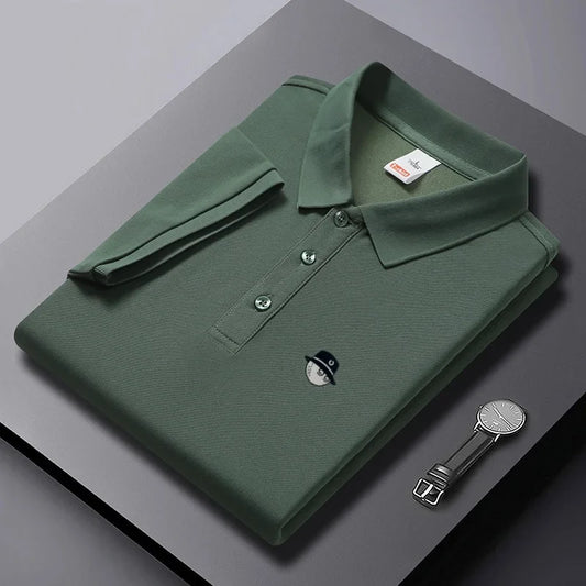 2026 new men's golf short sleeves polo shirt lapel printing ventilate t-shirt business leisure comfortable exercise men's wear
