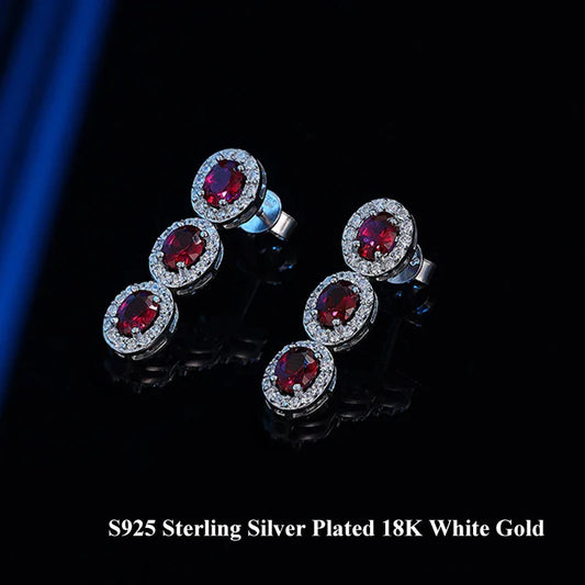 4*6mm Oval Cut Ruby Gemstone Drop Earrings Lab Grown for Woman Lady 2025 Ear Fine Jewelry 925 Silver Tassel Earring Gift