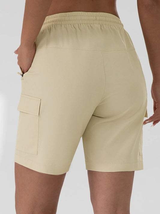 1/2 PCS Loose Women Shorts with 2 Flap Pockets Adjustable Drawstring Cargo Short Outdoor Quick Dry Lightweight Shorts