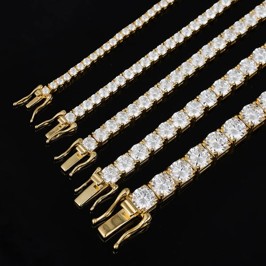 3/4/5mm Moissanite Tennis Bracelet for Women Man S925 Silver Plated 18k Gold Wedding Party Fine Jewelry with certificate