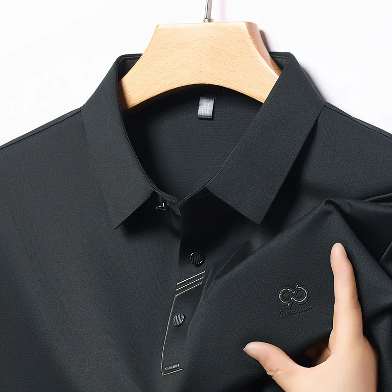 Luxury Brand Men's Polo Shirt Lapel T-Shirt Summer New Cool Letter Embroid Short Sleeve High End Casual Office Business Menswear