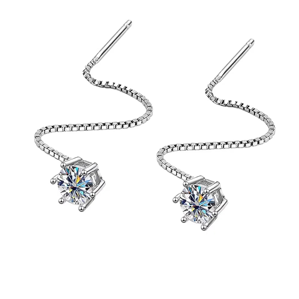 D VVS Moissanite Diamond Earring with GRA s925 Sterling Silver Ear Wire plated 18k White Gold Luxury Earrings for Women