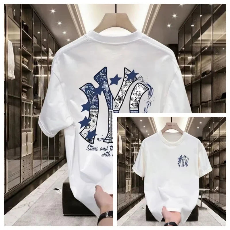 2026 New Trendy Street Brand Printed Men's Short-sleeved T-shirt - A Street-style Comfortable Summer Loose Men's T-shirt