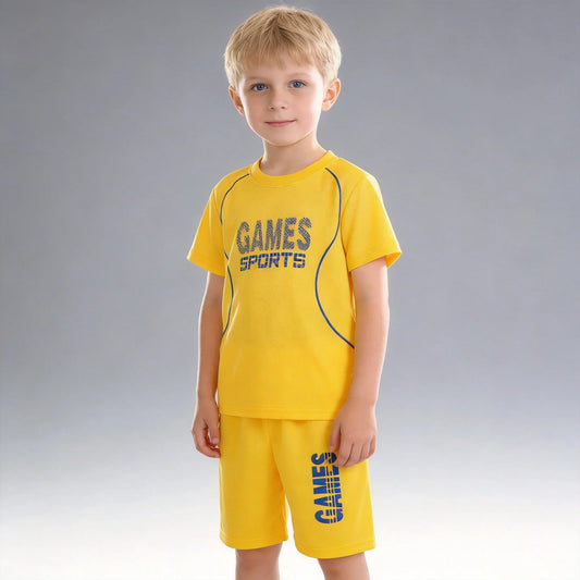 1Set Children's Quick-drying Sports Suit Boys Girls Running Tee Kid Casual Short Sleeves And Shorts Breathable Basketball Sets