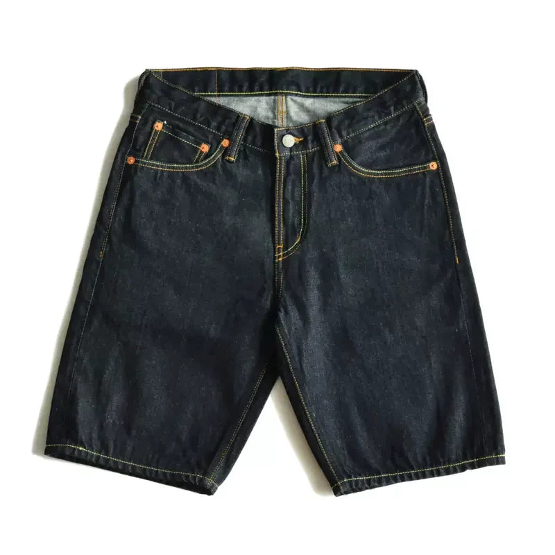 Men Shorts Jean Shorts Indigo Selvedge Denim for Summer Casual Regular Fit
