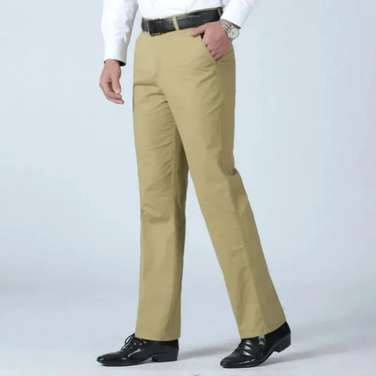 Summer Thin Men's Casual Autumn Thick 100% Cotton Suit Pants Classic Business Fashion Stretch Trousers Male Brand Clothes GOZBKF
