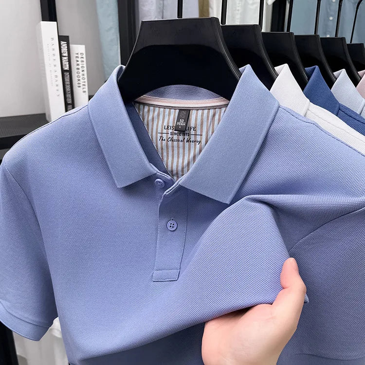 Men's Premium Cotton Polo Shirt Open Hem Design Breathable & Soft Factory Direct Supply 14 Trendy Colors Golf Top