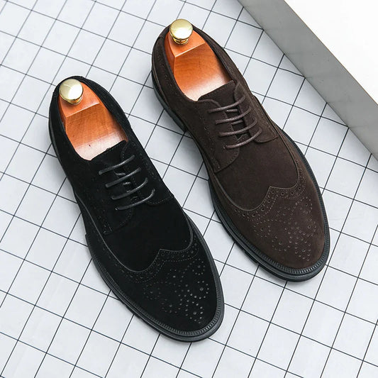 High Quality Brogues Classic Casual Business Shoes Men Fashion Wedding Social Office Leather Shoes For Men Formal Carving Shoes