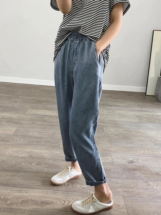Woman Casual Loose Baggy Denim Harem Pants