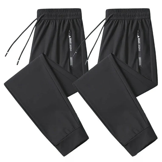 Plus Size 8xl 7xl 6xl Men Sports Pants Quick-Drying Men Trousers Joggers Sportswear Solid Sweatpants Male Elastic Ice Silk Pant