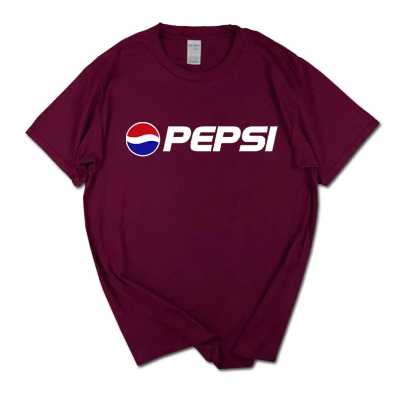 2026 Summer New Trendy Brand INS Pepsi Cola Joint T-shirt Sprite Coca-Cola Men's and Women's Loose Cotton Couple's Short Sleeves