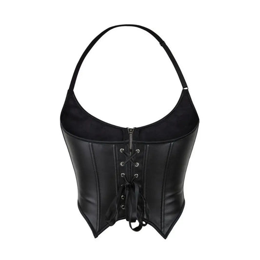 Halter-neck zipper slimmingstrapless and bracketed corset for women's shaping top
