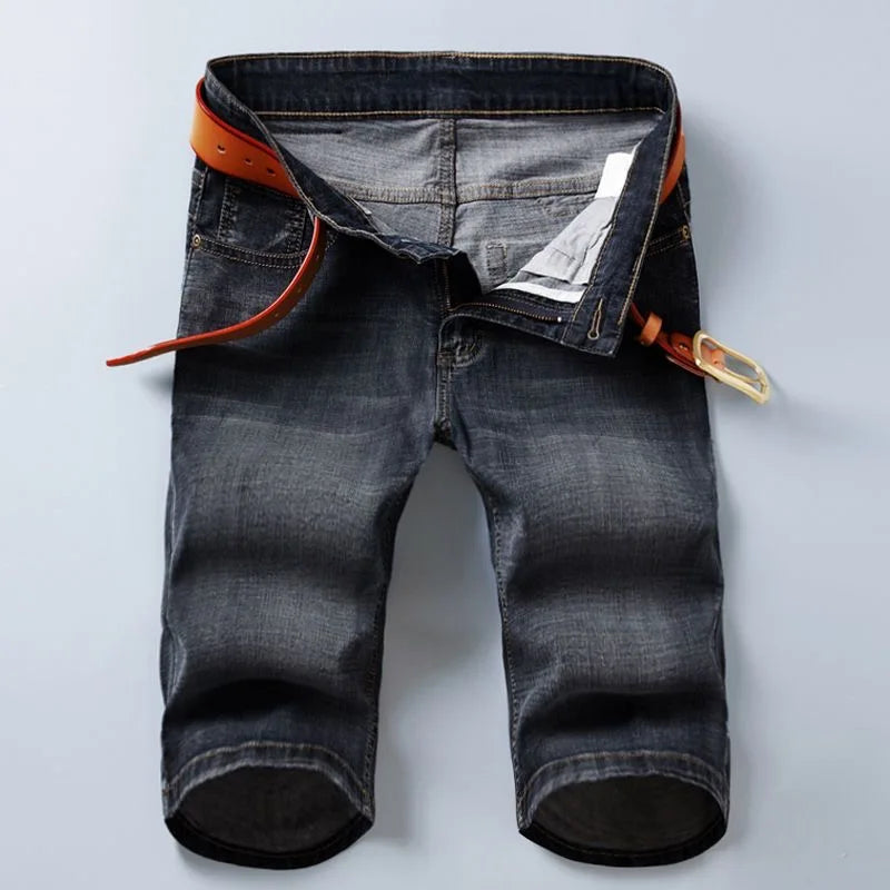 Denim Shorts Men's Summer Thin Straight Classic Designer Business Short Jeans Brand Clothing Stretch Korean Casual Male Shorts