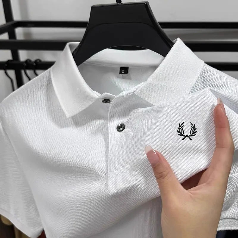 High quality men's heavyweight summer new cotton classic brand embroidered comfortable polo shirt breathable trendy short sleeve