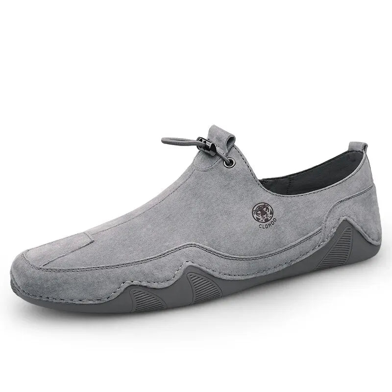 Breathable Light Anti-slip Outdoor Flat Shoes for Men Casual Driving Shoes Genuine Leather Boat Shoes Soft Sole Footwear