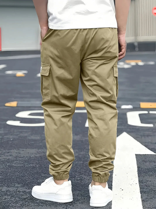 Men's Cargo Pants Sweatpants Outdoor Bunched Long Trousers Casual Autumn Multi-Pocket Durable Workwear Male Trousers