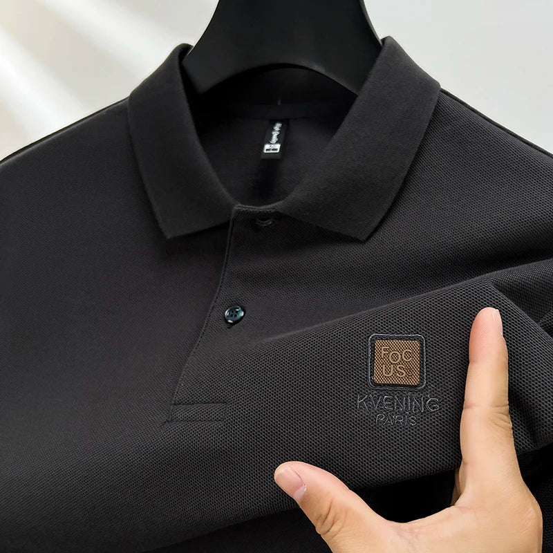 High end brand 100% cotton polo shirt short sleeved men's 2024 summer fashion embroidery comfortable breathable casual T-shirt