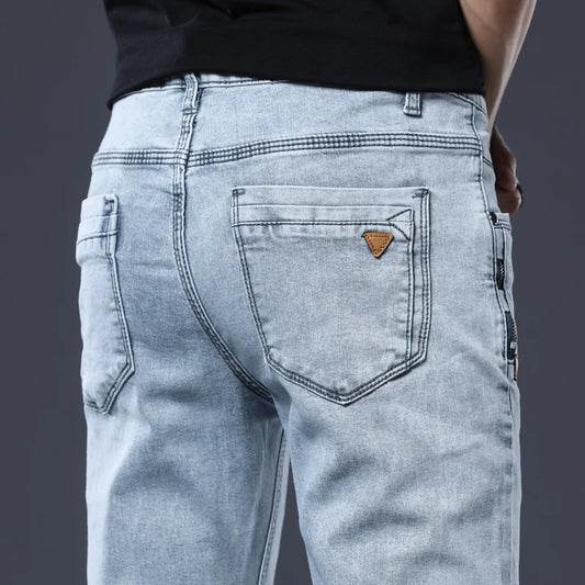 ICPANS Calça Jeans Masculina Skinny Slim Fit com Stretch Azul Cinza Novidade 2025