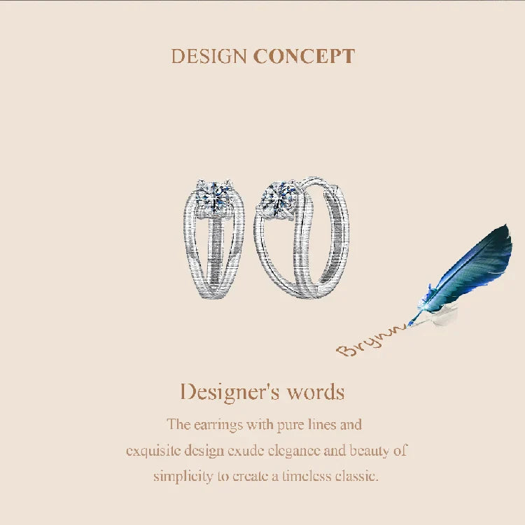 0.3CT Moissanite Hoop Earrings Double Layer Huggie Earring D Color VVS1 Round Cut Hypoallergenic Lightweight Jewelry Gift