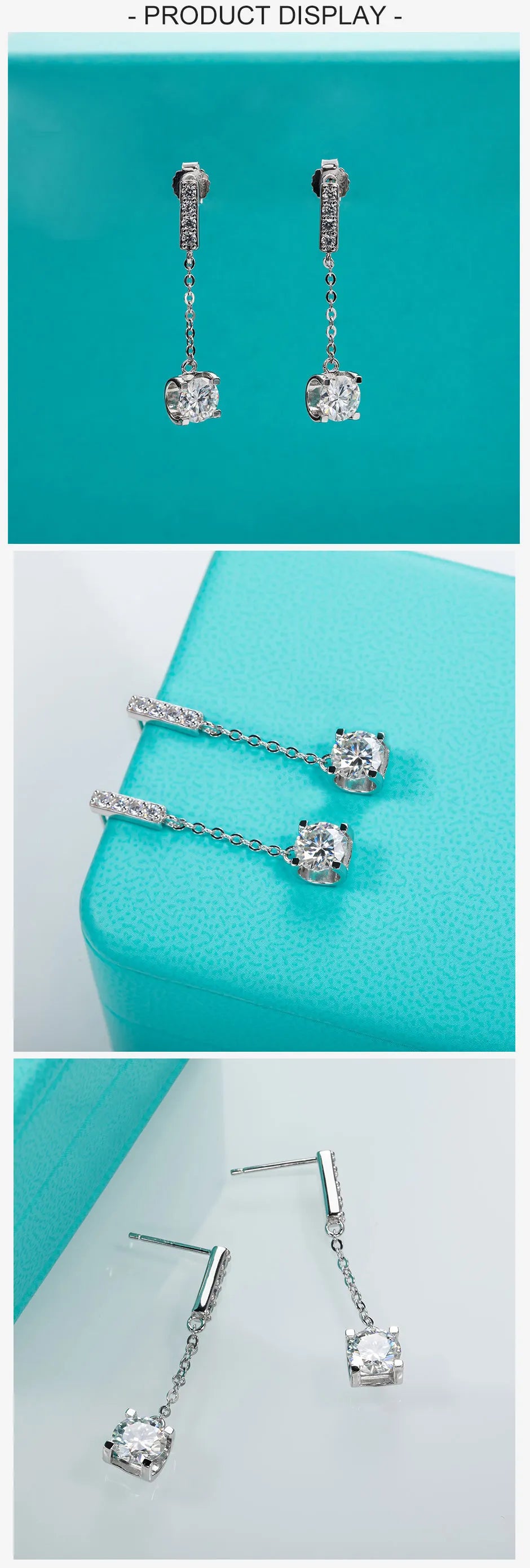 1 Carat D Color Moissanite Diamond Classic Earrings 18K White Gold Plated Charm Earrings For Women Jewelry Wholesale