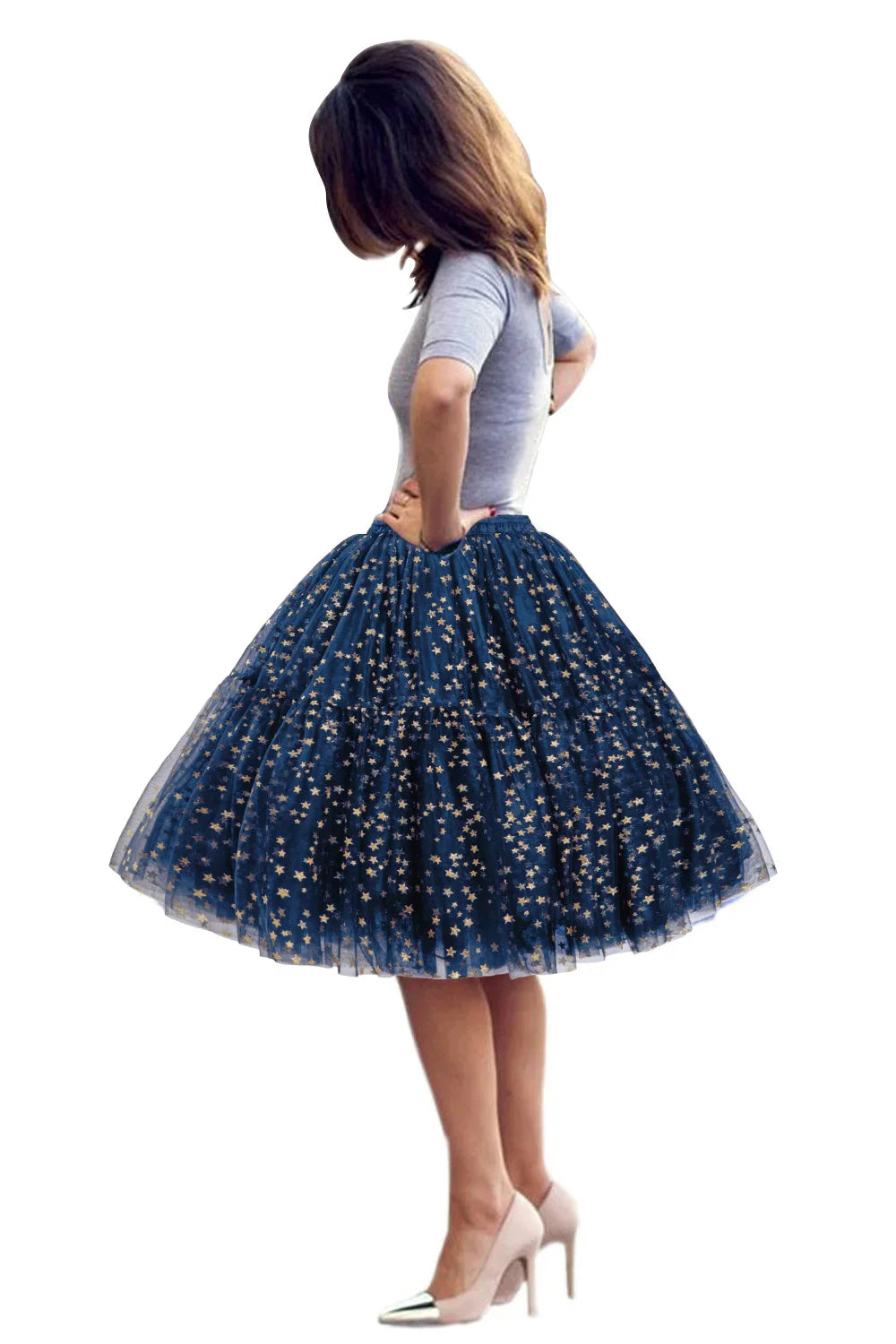 6 Layers Fluffy Ball Gown Women Short Skirts Knee Length Tutu Dress Underskirt Soft Tulle Petticoat for Club Cosplay Marathon