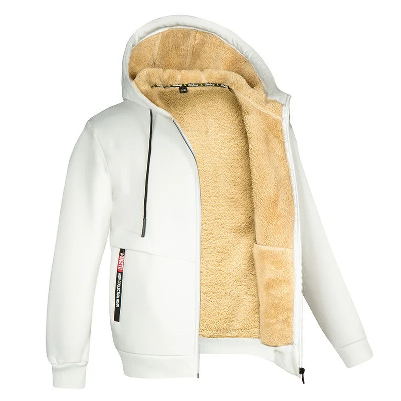 Men's Hoodie Full Zip Hoodie Fleece Jacket Plain Sports & Outdoor Daily Holiday Vintage Streetwear Casual Winter