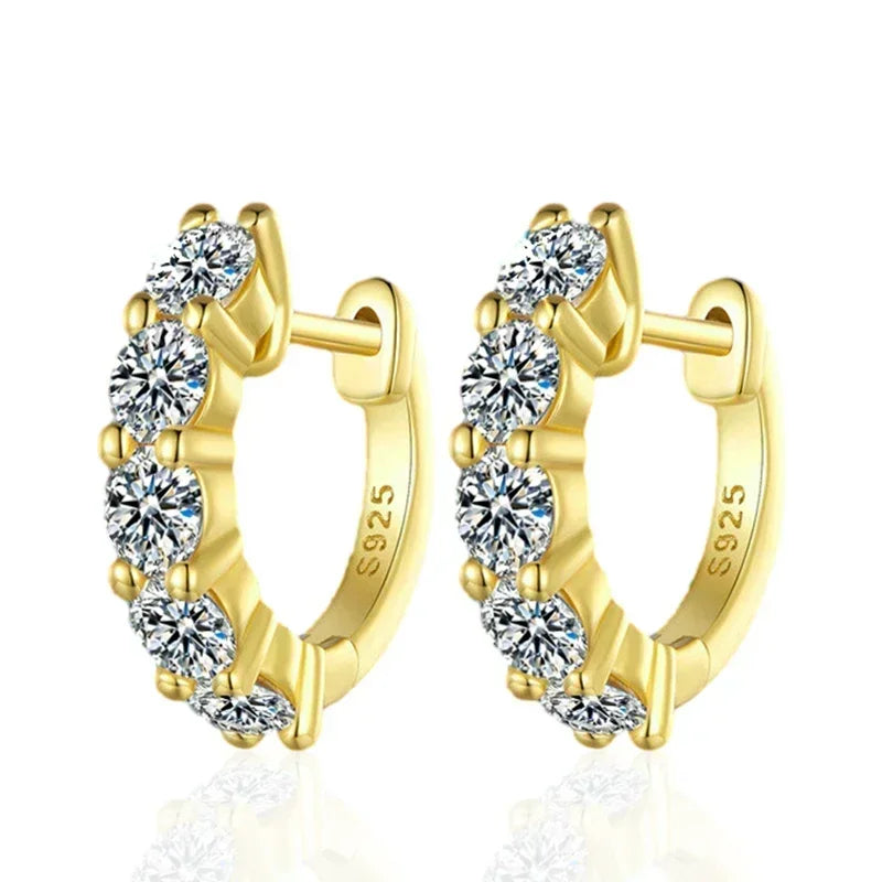3mm D Color Moissanite Earrings 925 Sterling Silver Plated White Gold Hoop Earring for Women Wedding Party Fine Jewelry