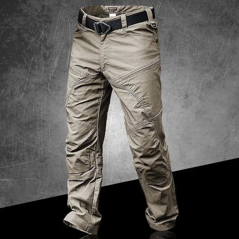 Men’s Stretch Tactical Pants Water Resistant Cotton Outdoor Work Cargo Pants Multi-Pocket Lightweight Combat Hiking Pants