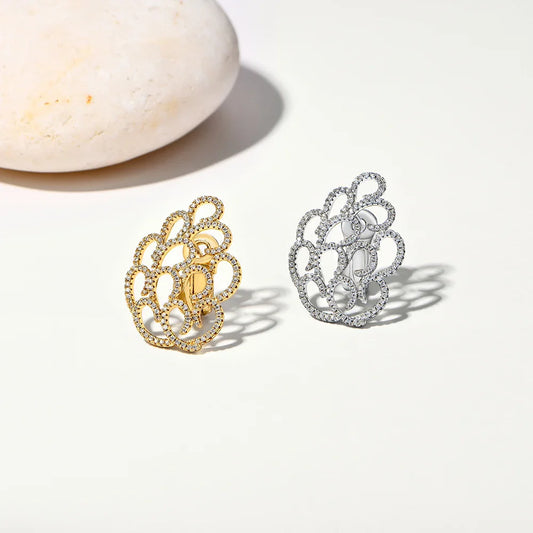 Women's Earrings For Party S925 Silver Moissanite Earrings D VVS1 Yellow Gold Plated Gifts Sparkling Jewelry