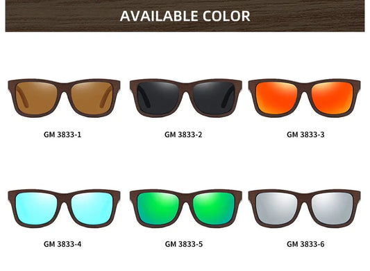 Natural Bamboo Wooden Handmade Polarized Sunglasses Unisex Retro Oversized Frame UV Protection Sun Glasses With Gift Box