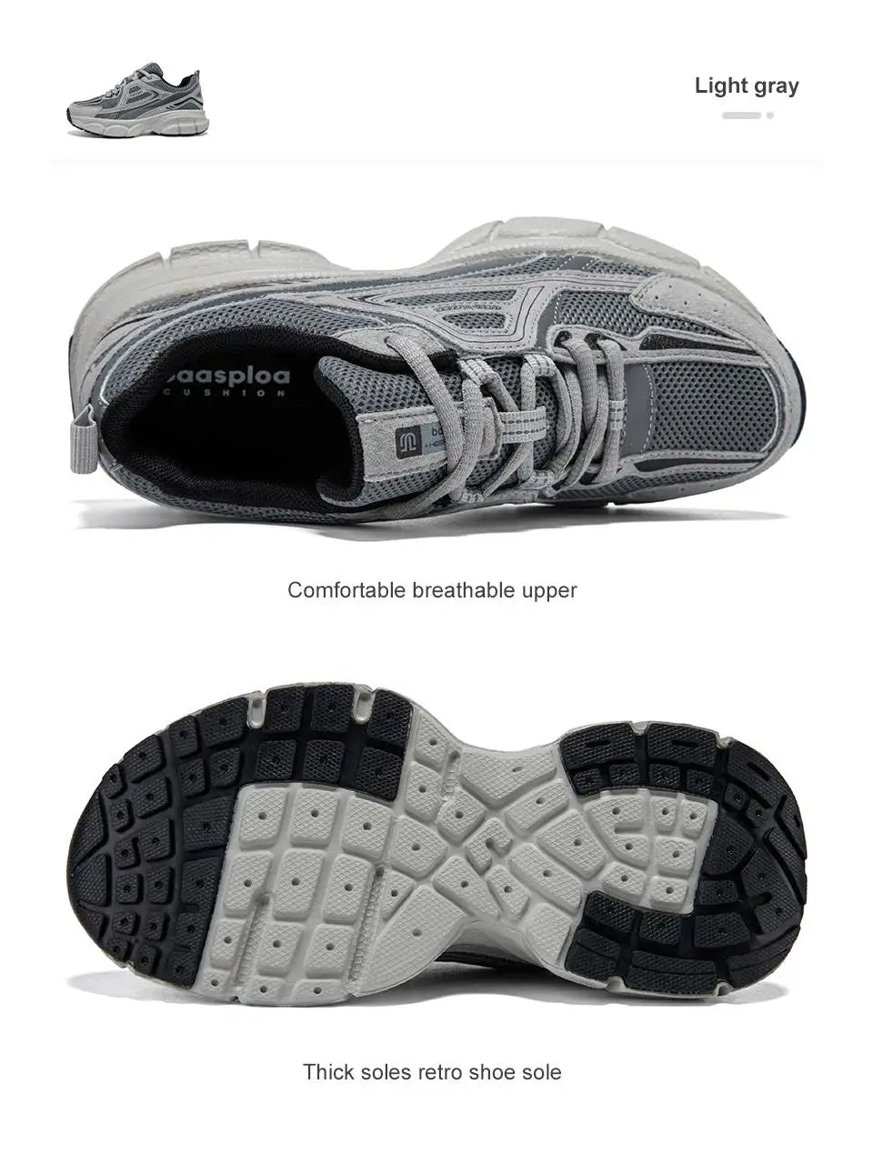 Baasploa Tênis Feminino de Corrida Leve Respirável Calçado Esportivo Feminino Confortável Tênis Branco Casual Amortecimento com Aumento de Altura