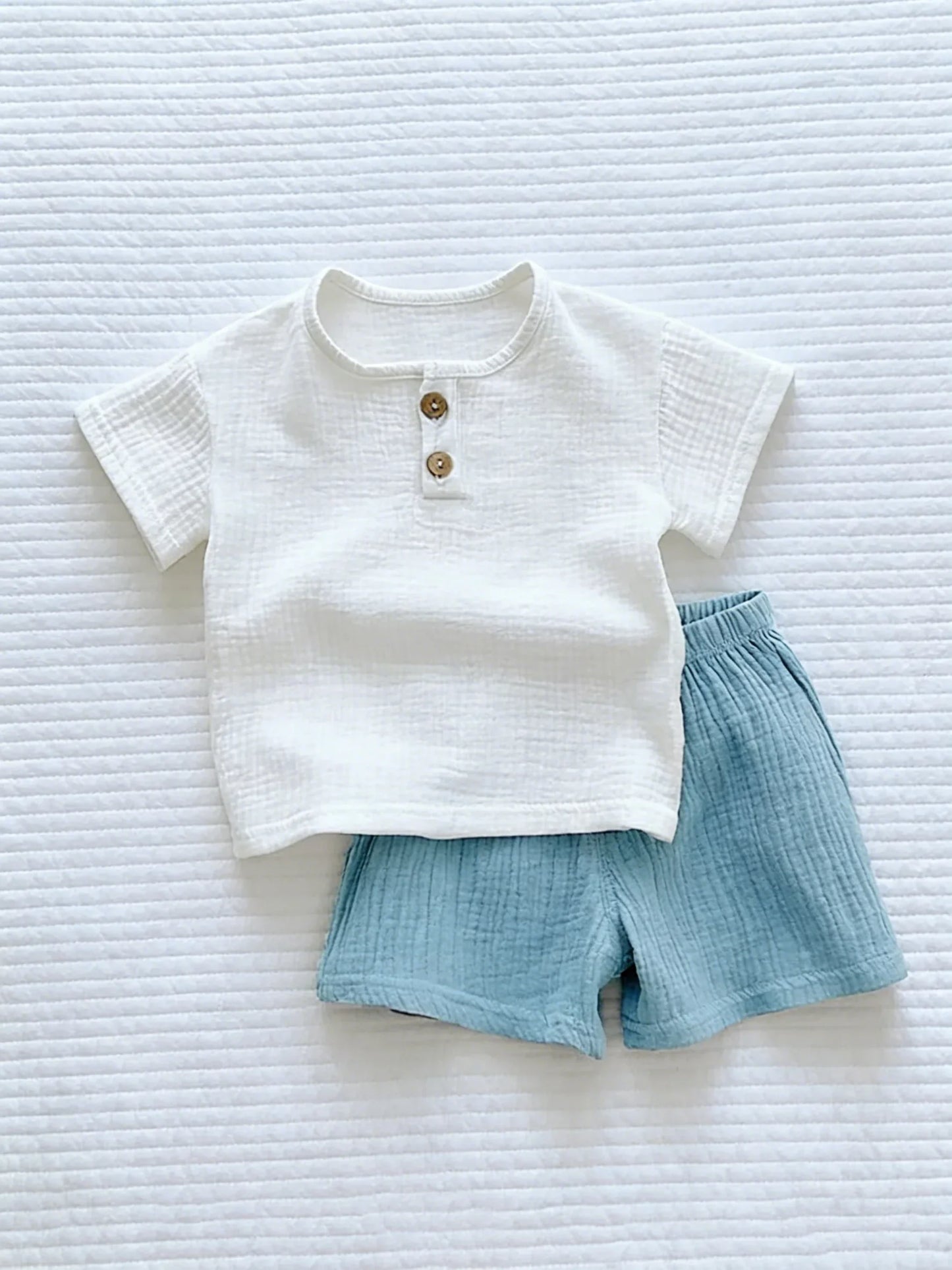 Fashion Kids Clothes Suit Summer Casual Organic Cotton Kids Tshirt + Shorts Toddler Baby Short Sleeve Outfits