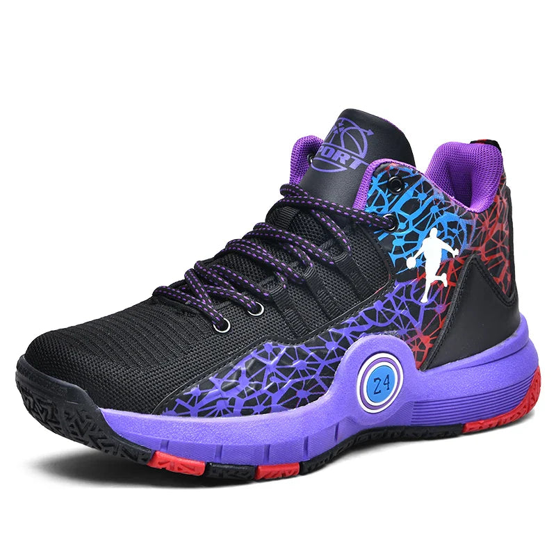 Kids Basketball Shoes Anti-slip High-Top Basketball Combat Boots Boys Girls Cushioned Trainers Children‘s Ankle Support Sneakers