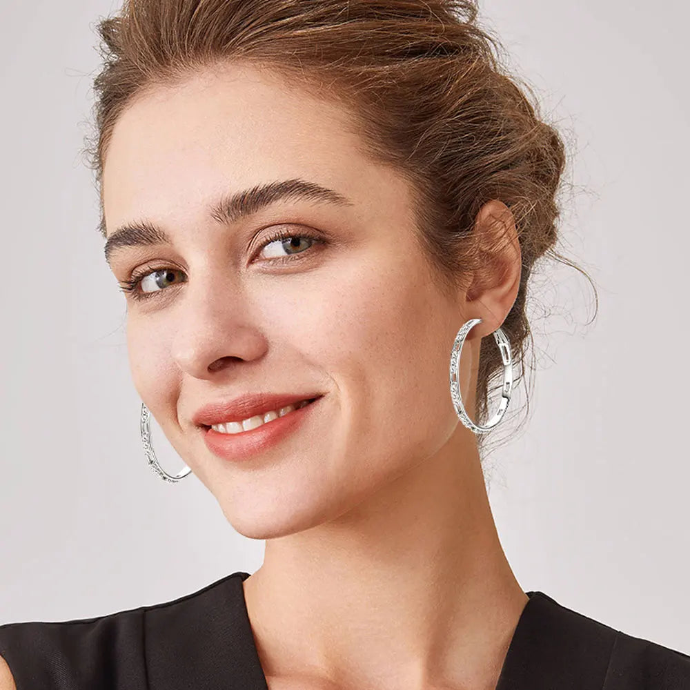 D VVS1 Hoop Moissanite Earring Diamond GRA 100% s925 Sterling Silver Plated 18k Wedding Earrings for Women Jewelry Gift