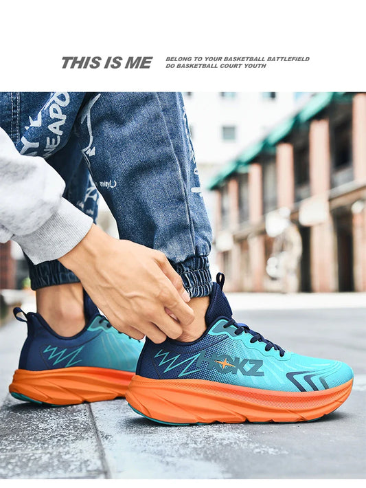 Carbon Plate Air Cushion Running Shoes for Men Soft Chunky Sneakers Women Daily Commuting Shoes Outdoor Casual Walking Shoes