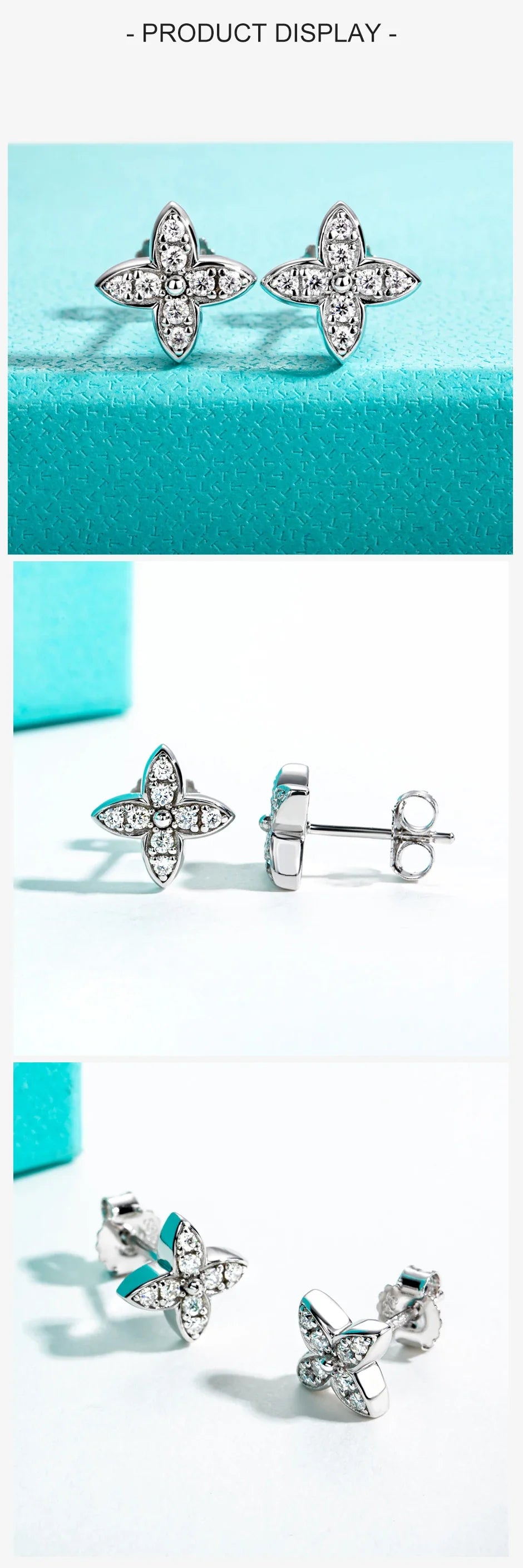 1.5mm D Color Moissanite Diamond 925 Sterling Silver With Cer Classic Cross Stud Earrings For Woman Jewelry Wholesale