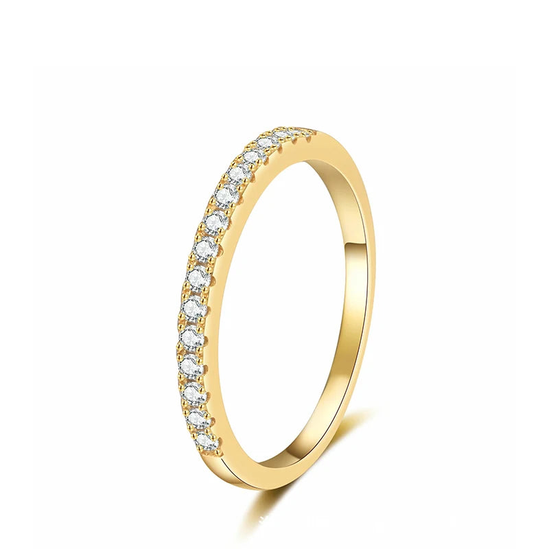 Full D Color Moissanite Wedding Band Ring 925 Sterling Silver Eternity Band Engagement Bride Bands Party Rings For Women
