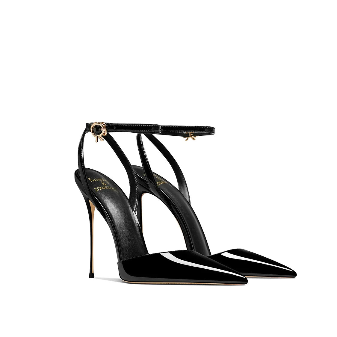 Black patent leather high-end, versatile and comfortable high heels, 2026 autumn new style pointed thin heel sandals for women