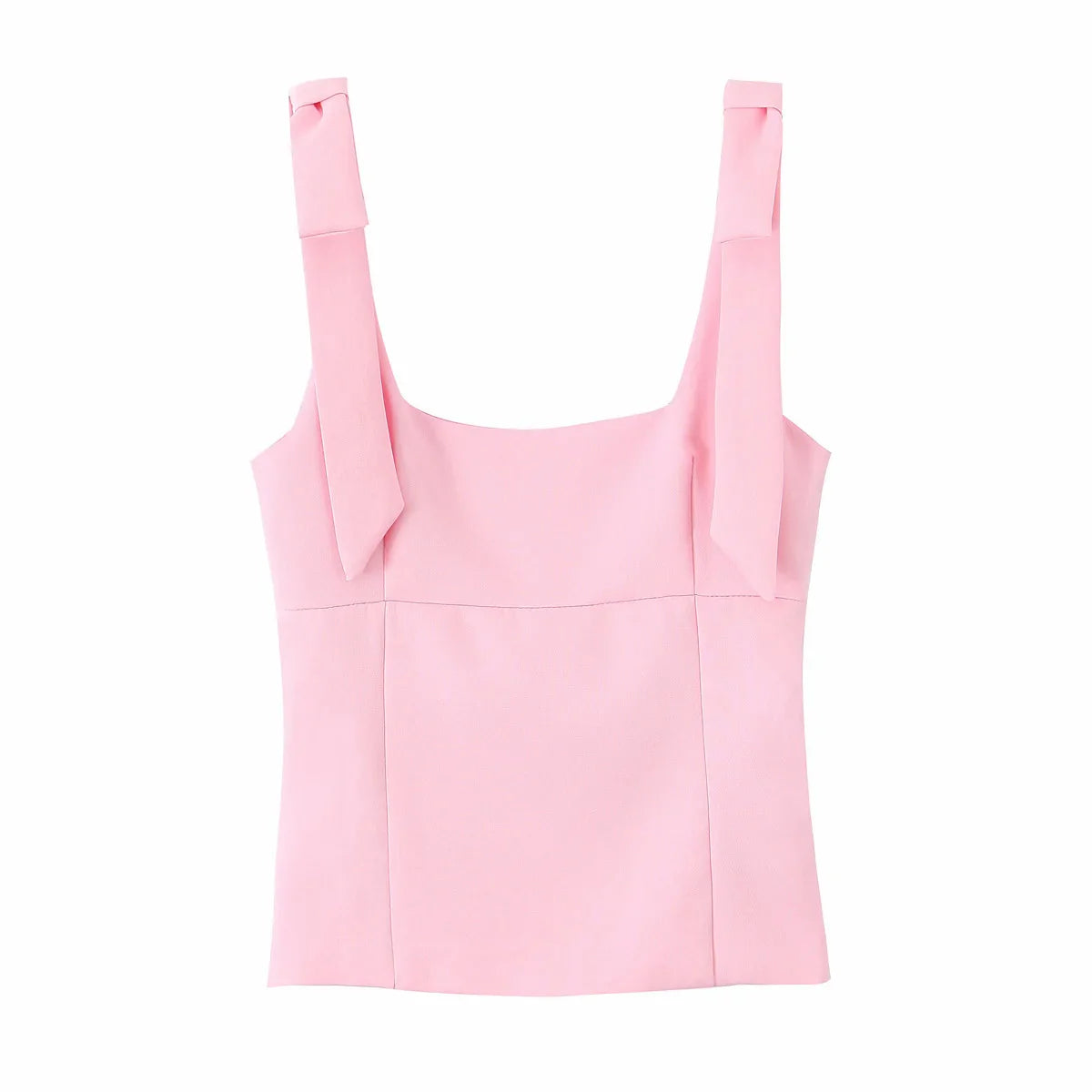Sexy Chic Yellow Bow Tops Women Zipper Tie Up Slim Short Cami Tops Women Fashion 2025 Summer Elegant Y2K Girl Blouses