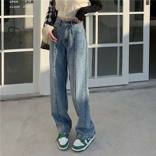 Calça Jeans Feminina Azul Denim Vintage